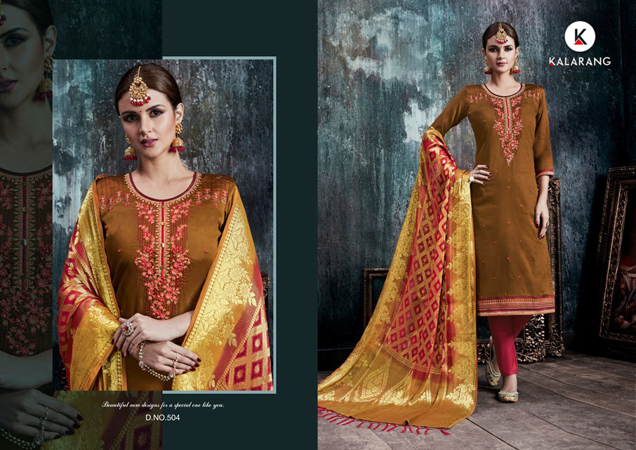Alankar Vol-6 Kalarang Jam Silk Cotton Dress Material Alankar Vol-6 Kalarang Jam Silk Cotton Dress Material